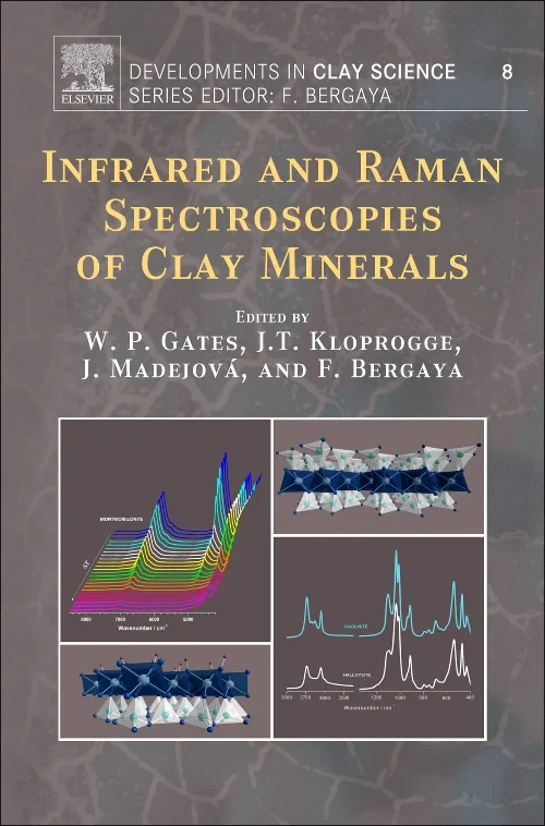 Coperta cărții "Infrared and Raman Spectroscopies of Clay Minerals" de autor necunoscut