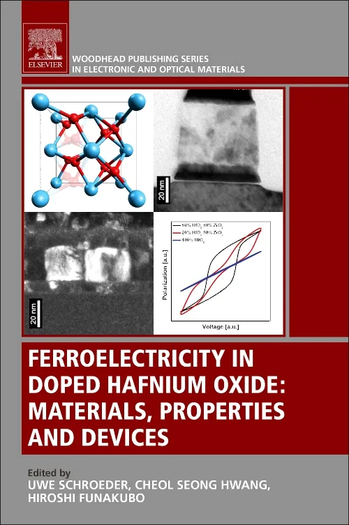 Coperta cărții "Ferroelectricity in Doped Hafnium Oxide" de autor necunoscut