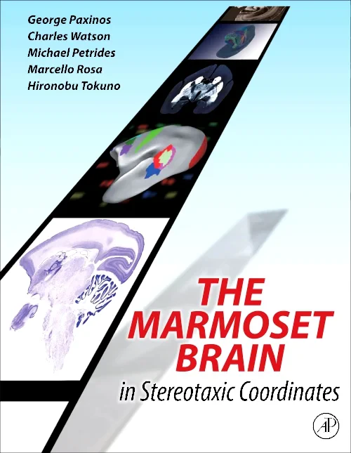 Coperta cărții "The Marmoset Brain in Stereotaxic Coordinates" de autor necunoscut