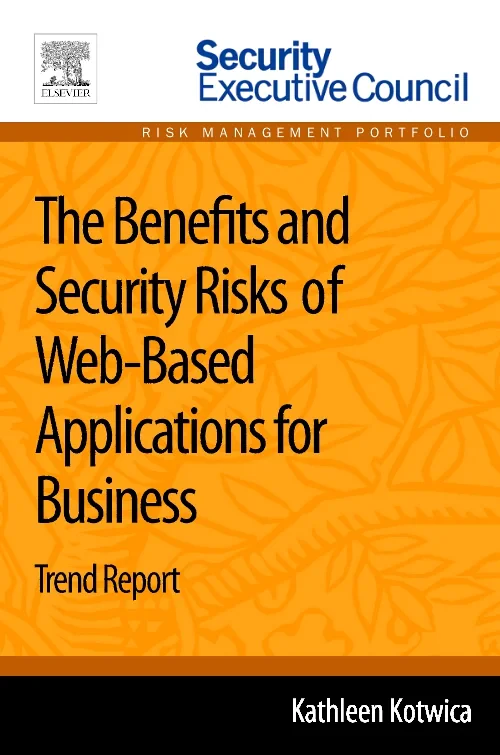 Coperta cărții "The Benefits and Security Risks of Web-Based Applications for Business" de autor necunoscut
