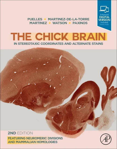 Coperta cărții "The Chick Brain in Stereotaxic Coordinates and Alternate Stains" de autor necunoscut