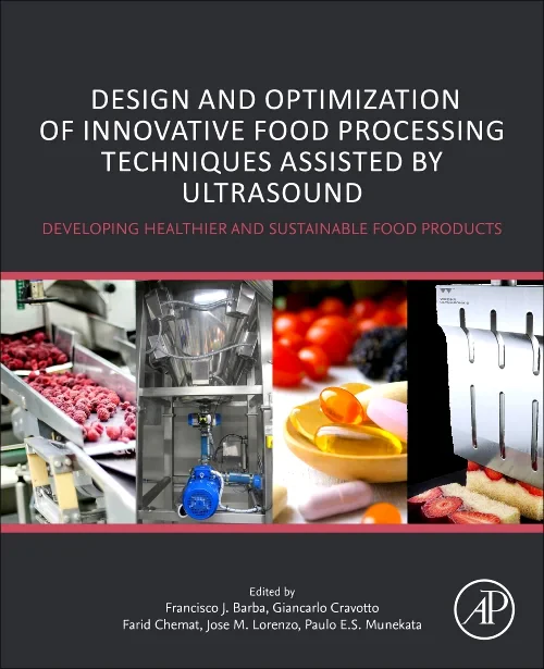 Coperta cărții "Design and Optimization of Innovative Food Processing Techniques Assisted by Ultrasound" de autor necunoscut
