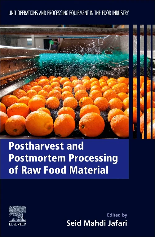 Coperta cărții "Postharvest and Postmortem Processing of Raw Food Materials" de autor necunoscut