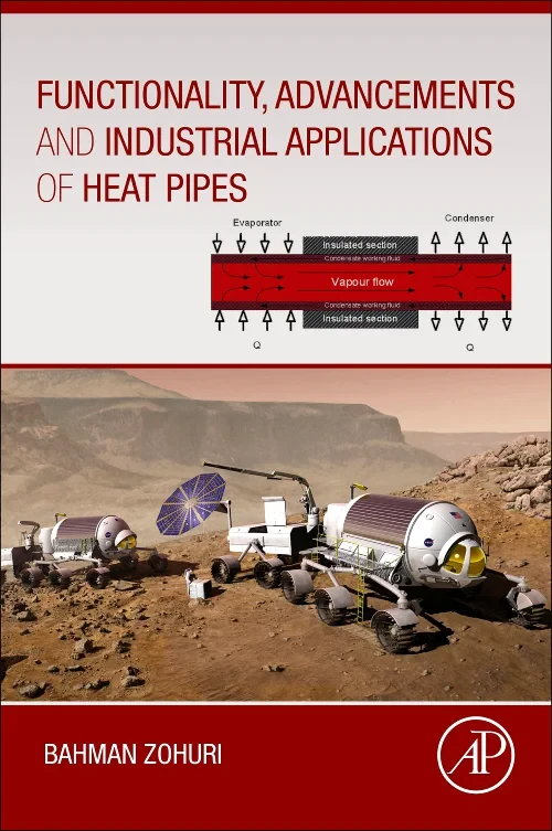 Coperta cărții "Functionality, Advancements and Industrial Applications of Heat Pipes" de autor necunoscut