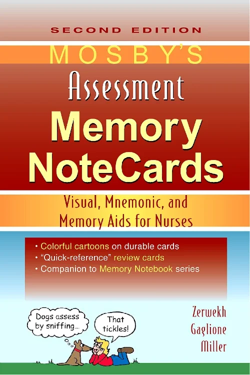 Coperta cărții "Mosby&#039;s Assessment Memory NoteCards" de autor necunoscut