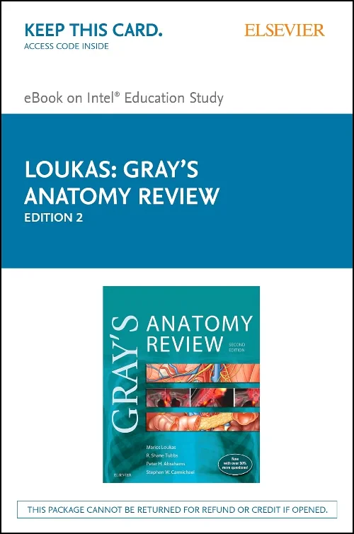 Coperta cărții "Gray&#039;s Anatomy Review Elsevier eBook on Intel Education Study (Retail Access Card)" de autor necunoscut