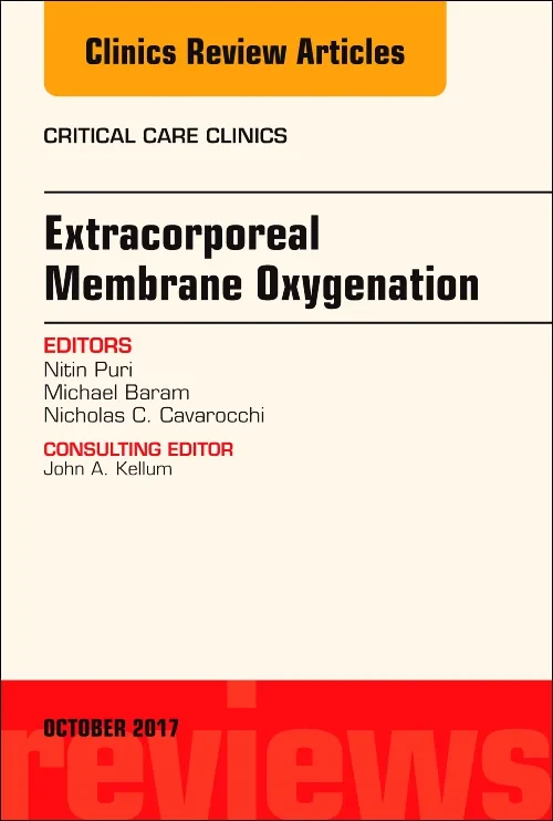 Coperta cărții "Extracorporeal Membrane Oxygenation (ECMO), An Issue of Critical Care Clinics" de autor necunoscut