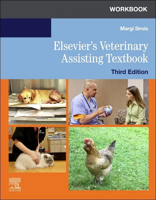 Coperta cărții "Workbook for Elsevier&#039;s Veterinary Assisting Textbook" de autor necunoscut