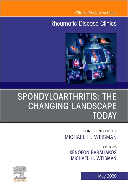 Coperta cărții "Spondyloarthritis: The Changing Landscape Today, An Issue of Rheumatic Disease Clinics of North America" de autor necunoscut