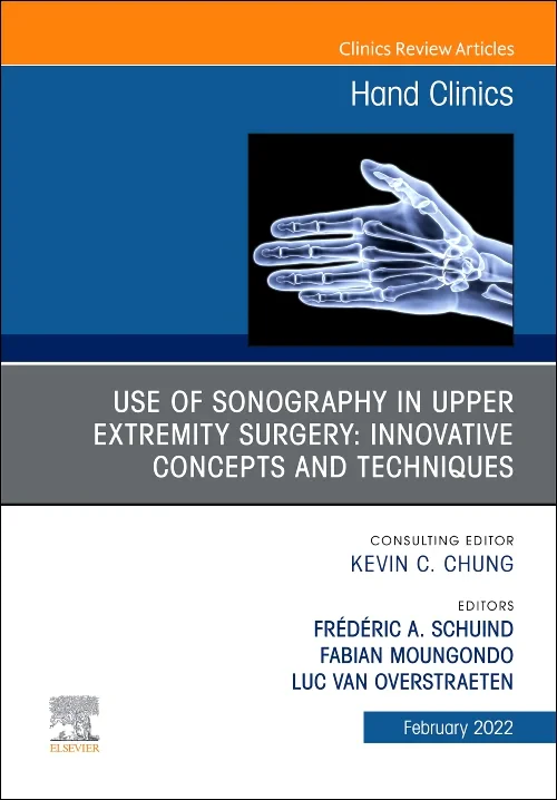 Coperta cărții "Use of Sonography in Hand/Upper Extremity Surgery - Innovative Concepts and Techniques, An Issue of Hand Clinics" de autor necunoscut