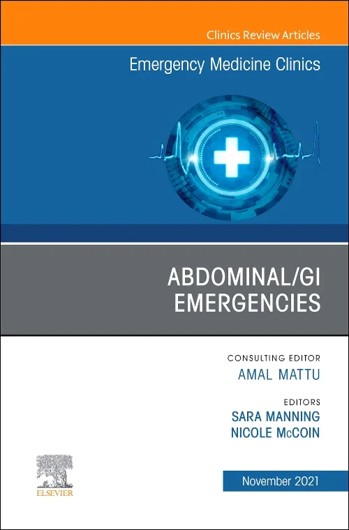 Coperta cărții "Abdominal/GI Emergencies, An Issue of Emergency Medicine Clinics of North America" de autor necunoscut