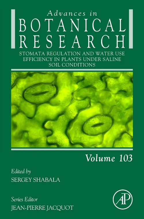 Coperta cărții "Stomata Regulation and Water Use Efficiency in Plants under Saline Soil Conditions" de autor necunoscut
