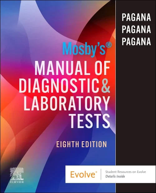Coperta cărții "Mosby&#039;s Manual of Diagnostic and Laboratory Tests" de autor necunoscut
