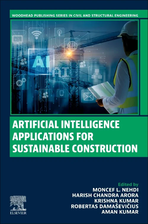 Coperta cărții "Artificial Intelligence Applications for Sustainable Construction" de autor necunoscut