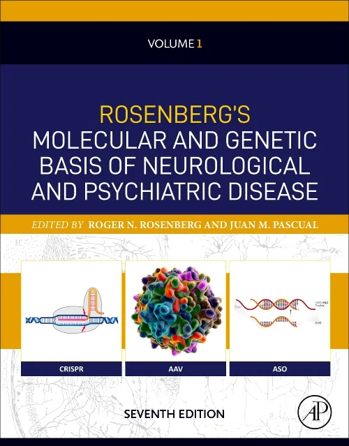 Coperta cărții "Rosenberg&#039;s Molecular and Genetic Basis of Neurological and Psychiatric Disease, Seventh Edition" de autor necunoscut