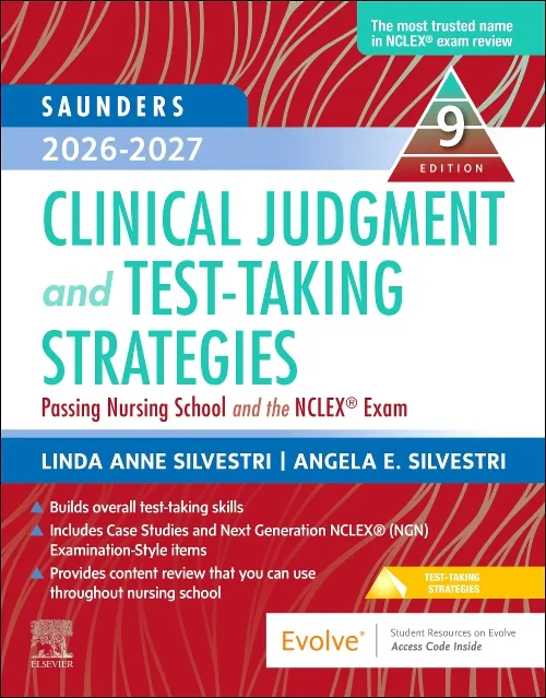 Coperta cărții "Saunders 2026-2027 Clinical Judgment and Test-Taking Strategies" de autor necunoscut