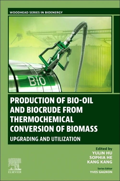 Coperta cărții "Production of Bio-Oil and Biocrude from Thermochemical Conversion of Biomass" de autor necunoscut