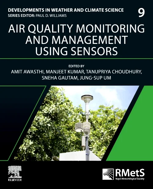 Coperta cărții "Air Quality Monitoring and Management Using Sensors" de autor necunoscut