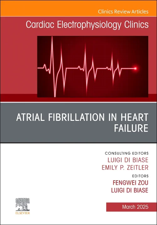 Coperta cărții "Atrial Fibrillation in Heart Failure, An Issue of Cardiac Electrophysiology Clinics" de autor necunoscut