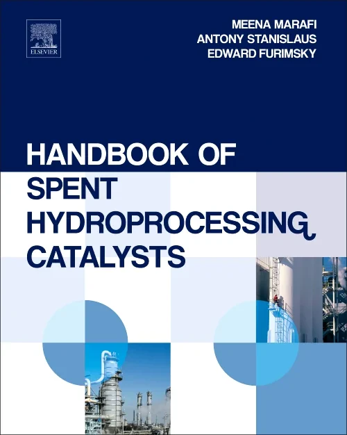Coperta cărții "Handbook of Spent Hydroprocessing Catalysts" de autor necunoscut