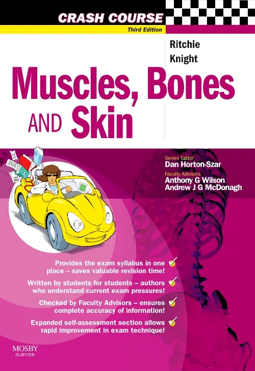 Coperta cărții "Crash Course: Muscles, Bones and Skin" de autor necunoscut