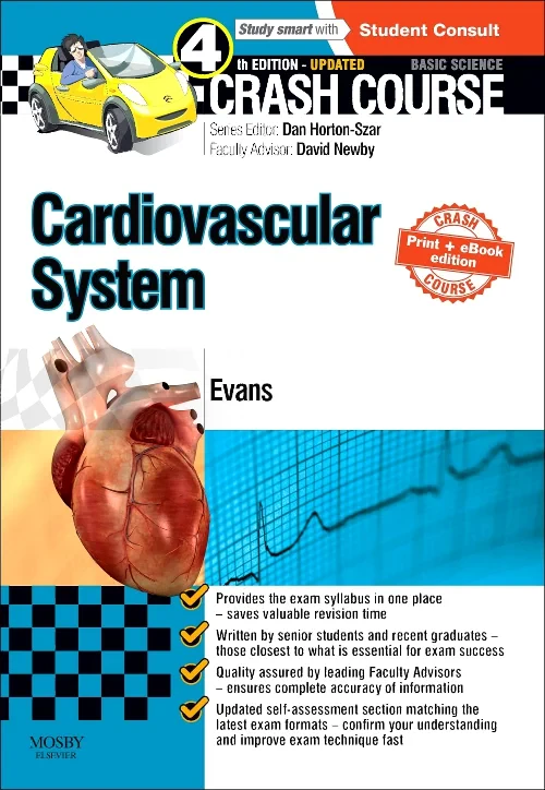 Coperta cărții "Crash Course Cardiovascular System Updated Print + E-Book Edition" de autor necunoscut