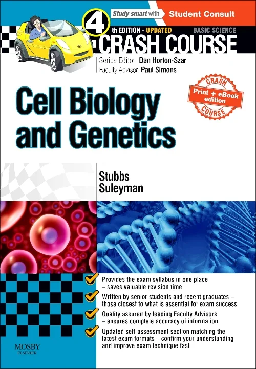 Coperta cărții "Crash Course Cell Biology and Genetics Updated Print + eBook edition" de autor necunoscut