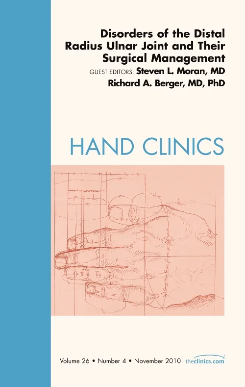 Coperta cărții "Disorders of the Distal Radius Ulnar Joint and Their Surgical Management, An Issue of Hand Clinics" de autor necunoscut