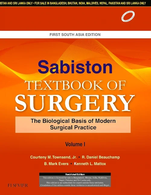 Coperta cărții "Sabiston Textbook of Surgery, First South Asia Edition" de autor necunoscut