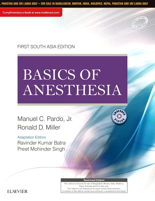 Coperta cărții "Basics of Anesthesia: First South Asia Edition" de autor necunoscut