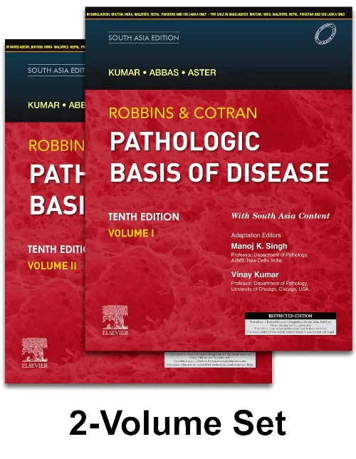 Coperta cărții "Robbins &amp; Cotran Pathologic Basis of Disease, 10e: South Asia Edition, 2 Vol SET" de autor necunoscut