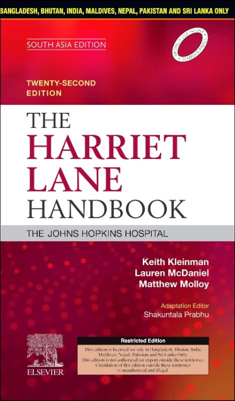 Coperta cărții "The Harriet Lane Handbook, 22 Edition: South Asia Edition" de autor necunoscut